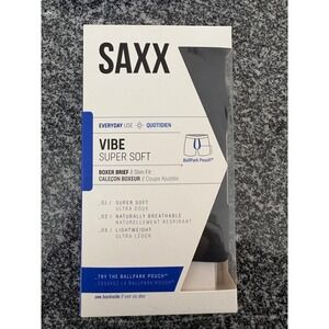 Saxx Vibe Super Soft Boxer Briefs Mens XL Black 5 Inch Inseam New